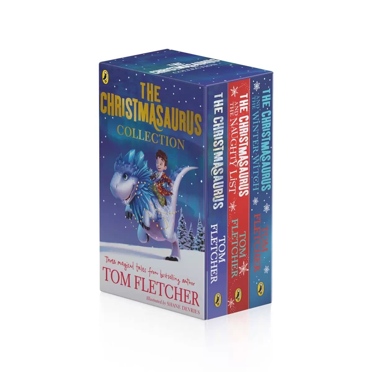 Tom Fletcher, Shane Devries Christmasaurus x 3 Flexi Slipcase Book NUOVO