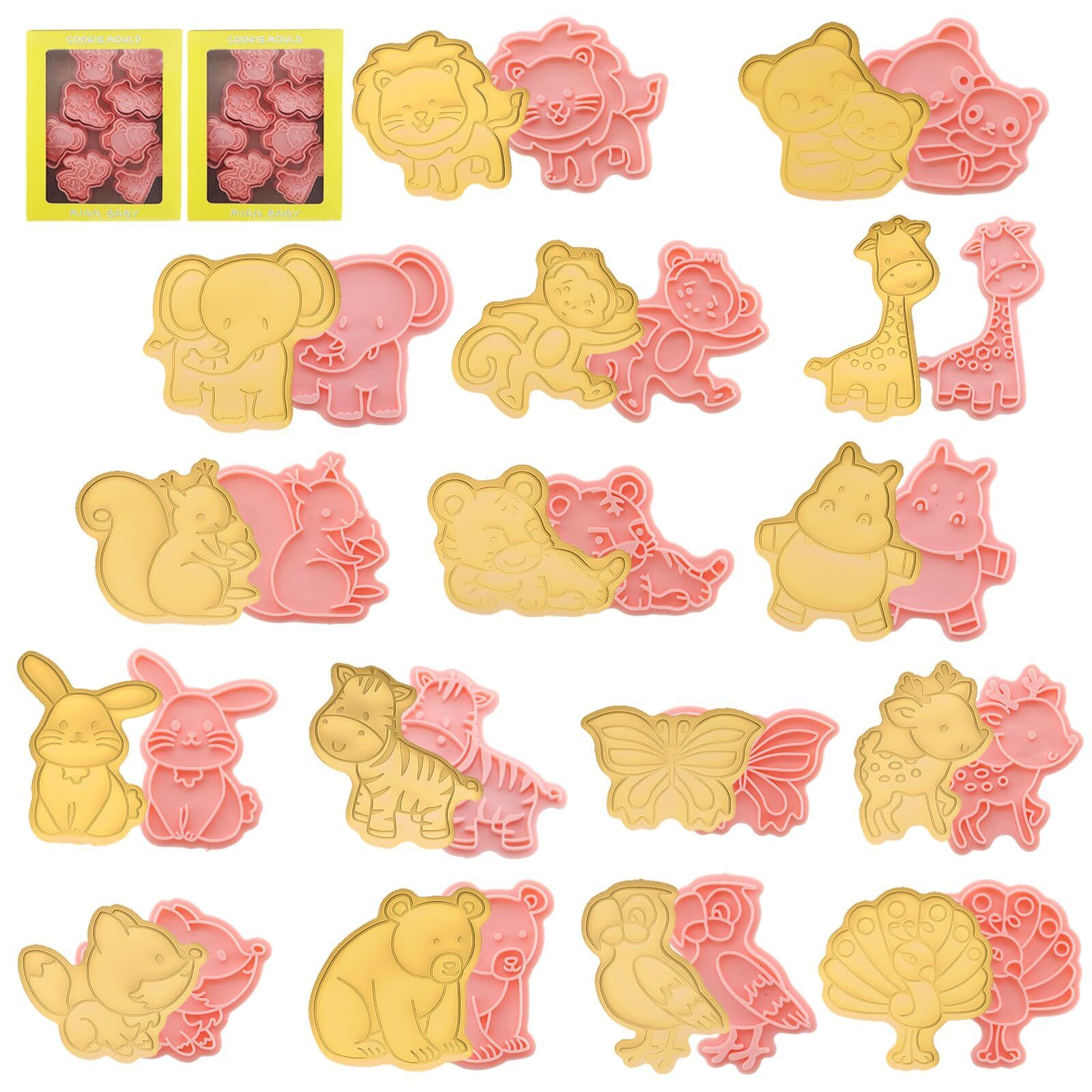 alwaiiz 16 stampi per biscotti in plastica per bambini stampi per biscotti 3D...