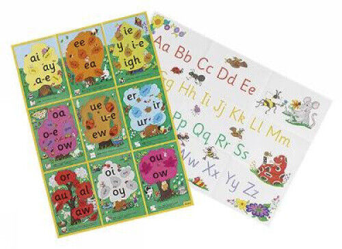 Jolly Phonics Alternative Spelling & Alphabet Posters: in Precursive Letters