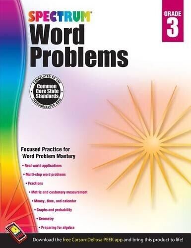 Spectrum Word Problems, Grade 3 (Tascabile)