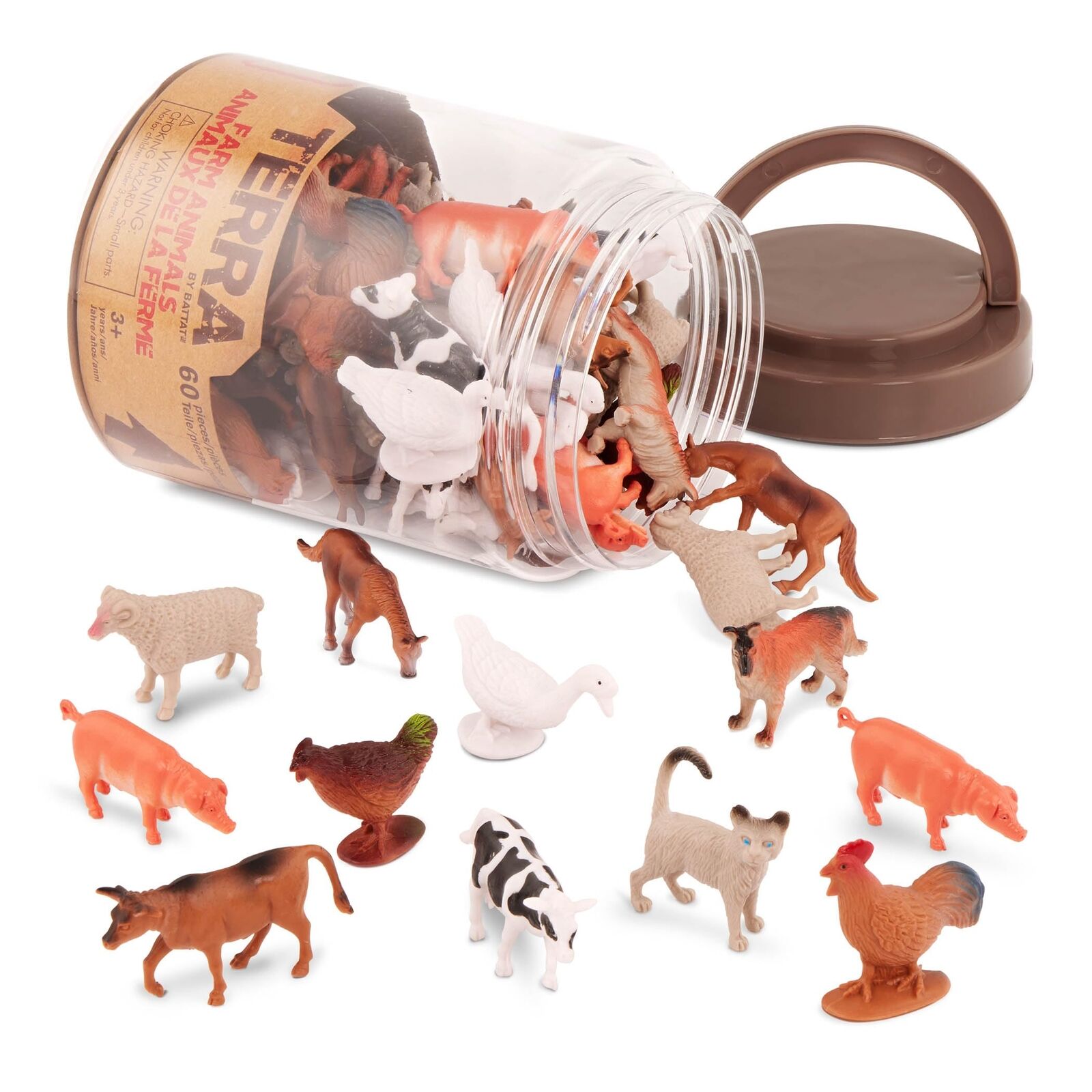 Terra by Battat - 60 Pezzi Animali della fattoria - Miniature assortite mucch...