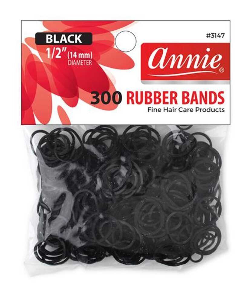 Annie Rubber Bands. Black. 300pcs by Annie