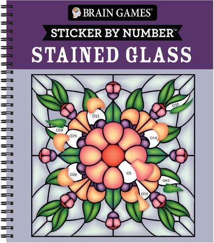 Brain Games - Sticker by Number: Stained Glass (28 Images to Stic (Anello, filo)