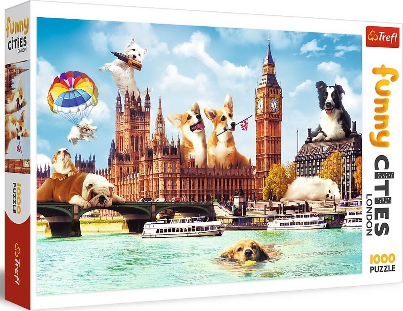 Trefl: Puzzle 1000 Funny Cities - Dogs In London -
