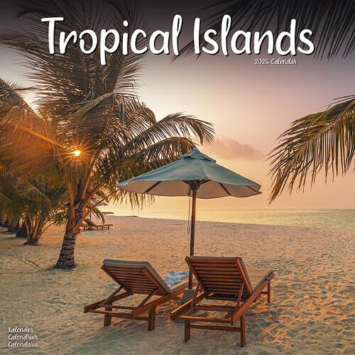 Tropical Islands Calendar 2025 Square Travel Wall Calendar - 16 Month