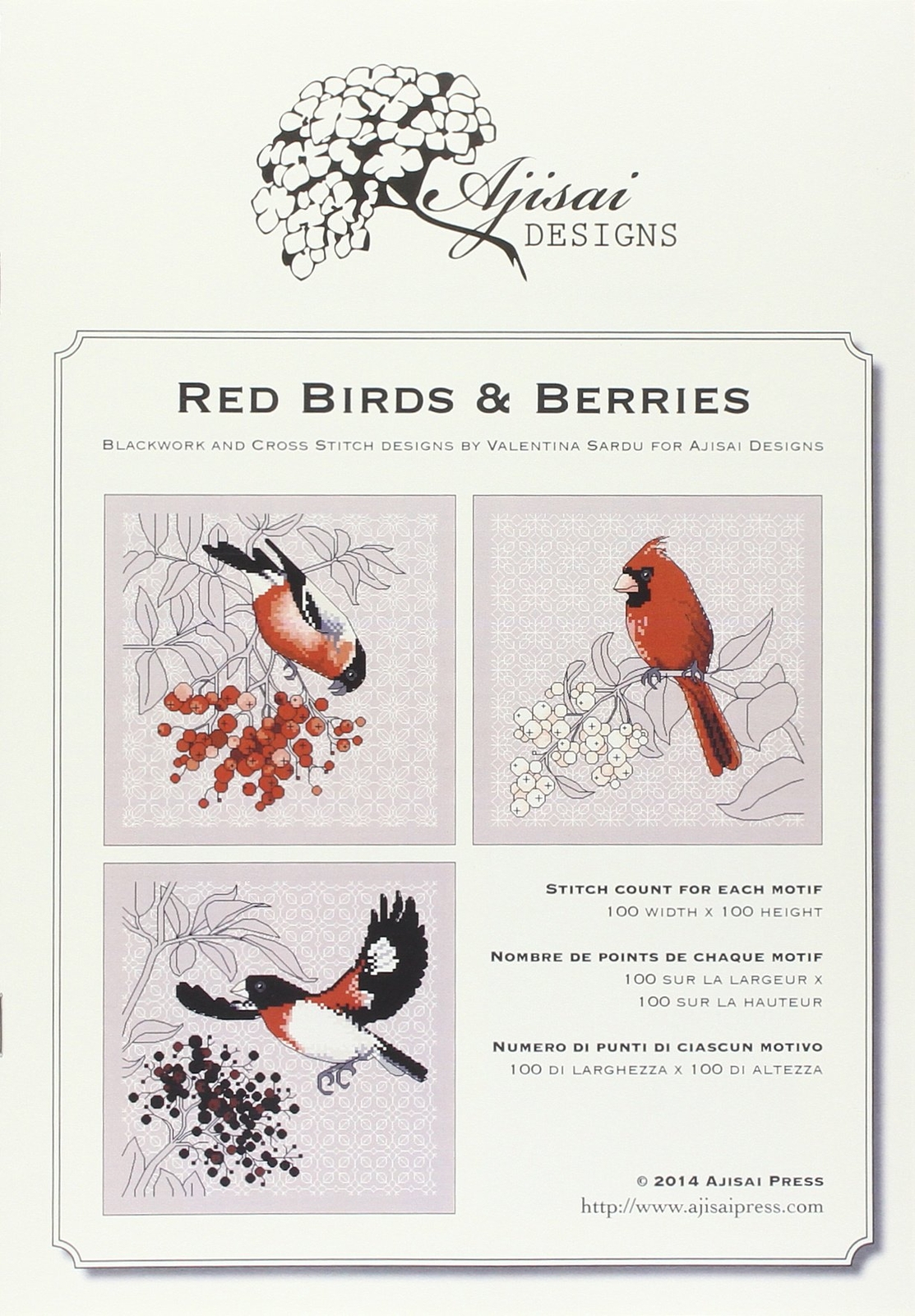 9788875473716 Red birds & Berries. Cros stitch and blackwork des...ngua inglese]