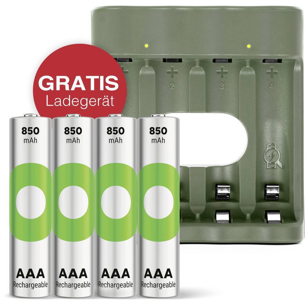GP Aktion Gratis Ladegerät USB-Modell Ladegerät GP B441 inkl. 4x AAA-Akku