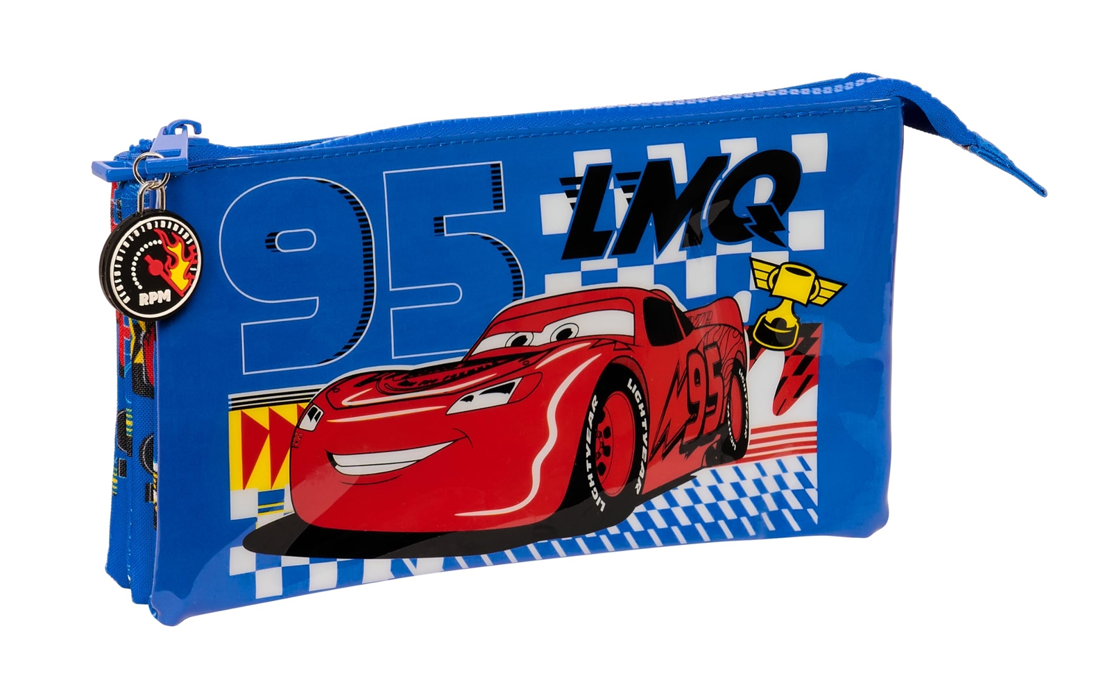 Triple Carry-All Cars Race Ready Blue 22 X 12 X 3 Cm NUOVO