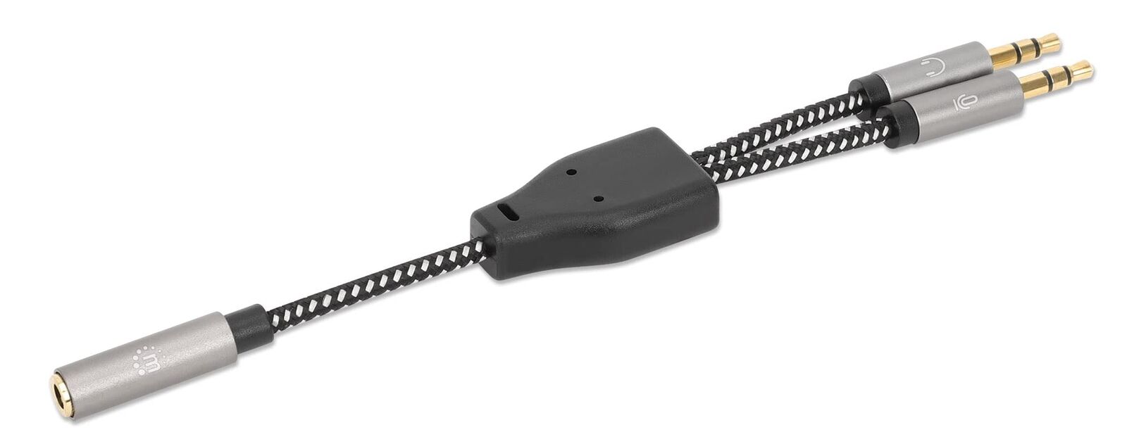 Headset Adapter Cable Y-Splittr-Fem/2Xmale 3.5Mm Slim NUOVO
