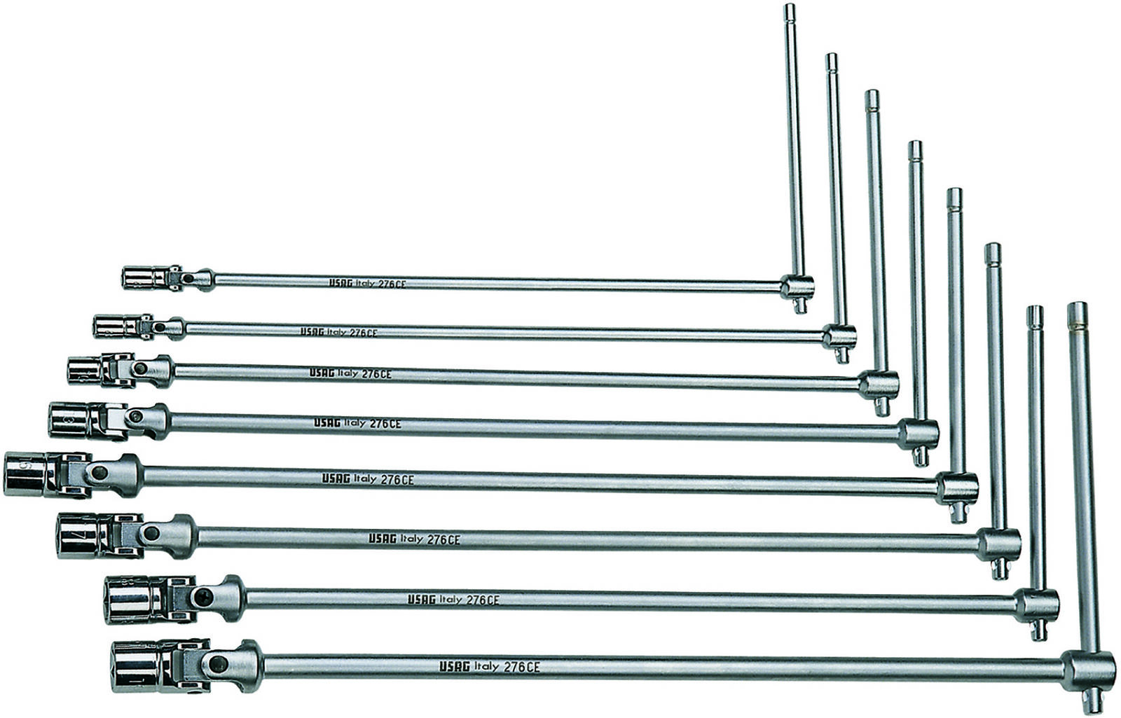 SERIE SET 8 CHIAVI A SNODO SNODATE CON BOCCA ESAGONALE USAG 276 CE/SE8 PROFESSIO