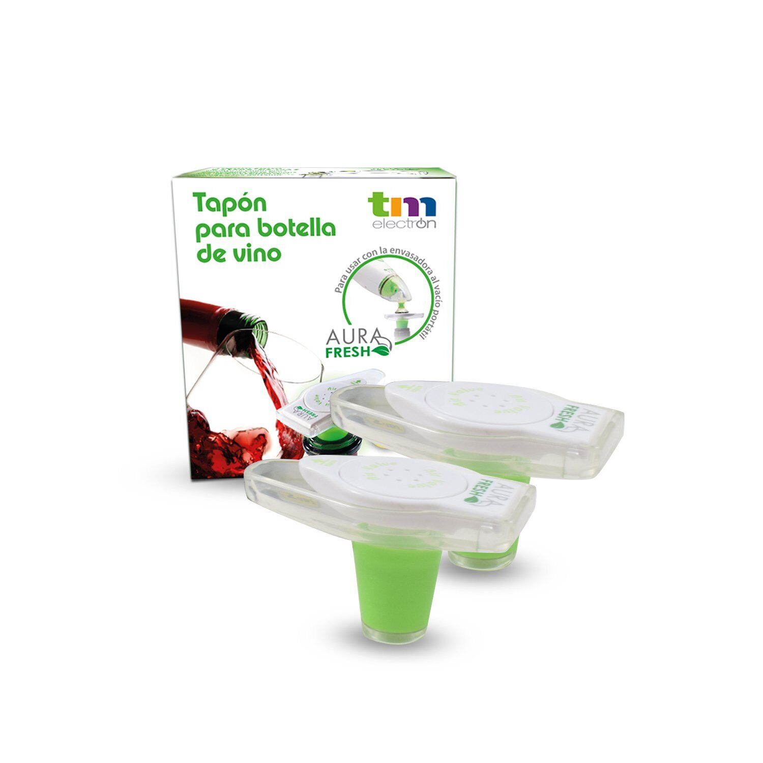 TM Electron TMVAG241 2 x Aura Fresh Bottle Stoppers, Plastic V (Para Botellas de