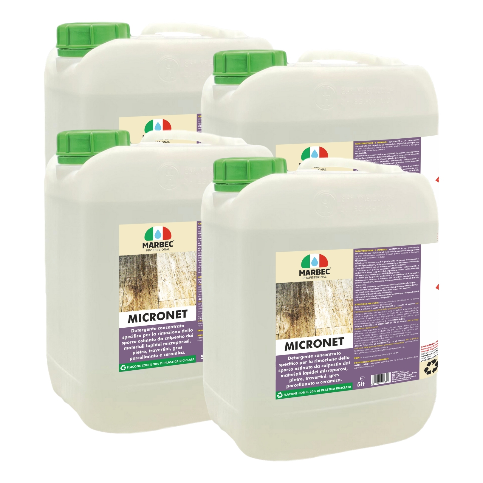 Detergente pavimenti gres porcellanato, pietre microporose e ceramica MICRONET