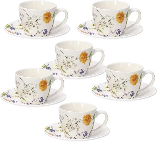 TAZZINE DA CAFFè TOGNANA AUDREY SET 6 TAZZE CAFFè CON PIATTINO