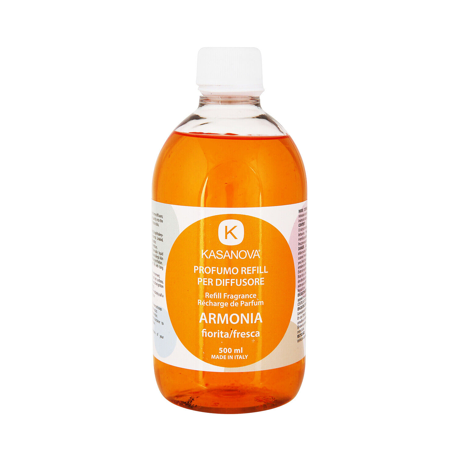 Ricarica Armonia da 500 ml, perffusore per ambienti design Luca Trazzi arancione
