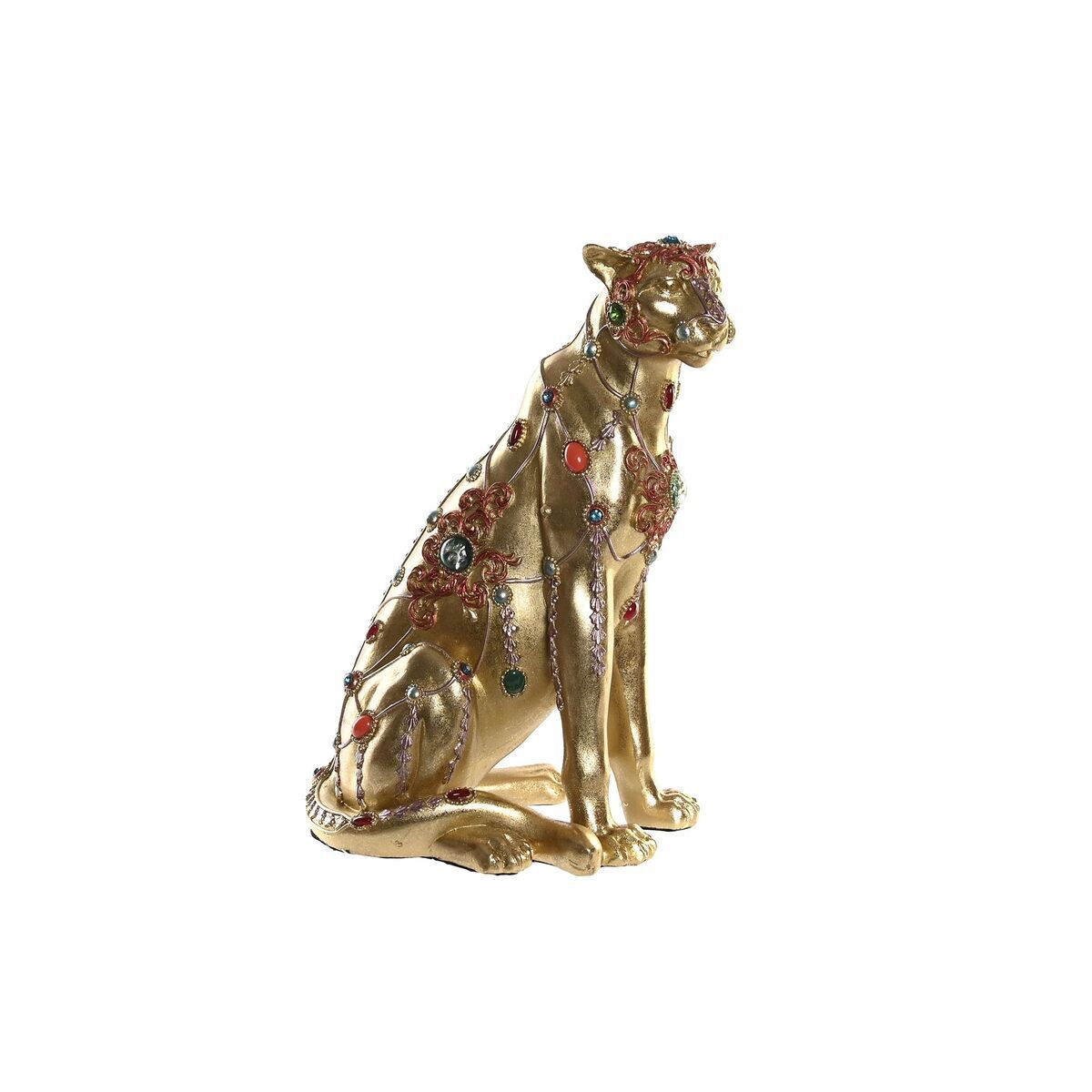 Statua Decorativa DKD Home Decor Leopardo Resina Coloniale [25,5 x 17 x 33 cm