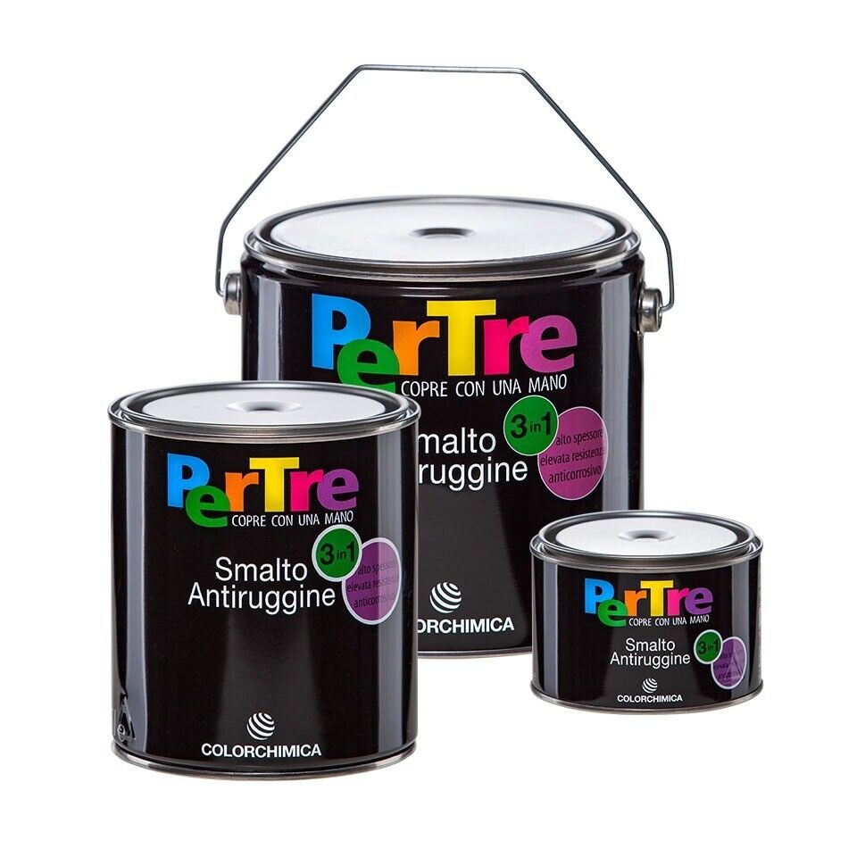 SMALTO ANTIRUGGINE PERTRE - COLORCHIMICA - 3 IN 1 -  750ml - ANTICORROSIVO