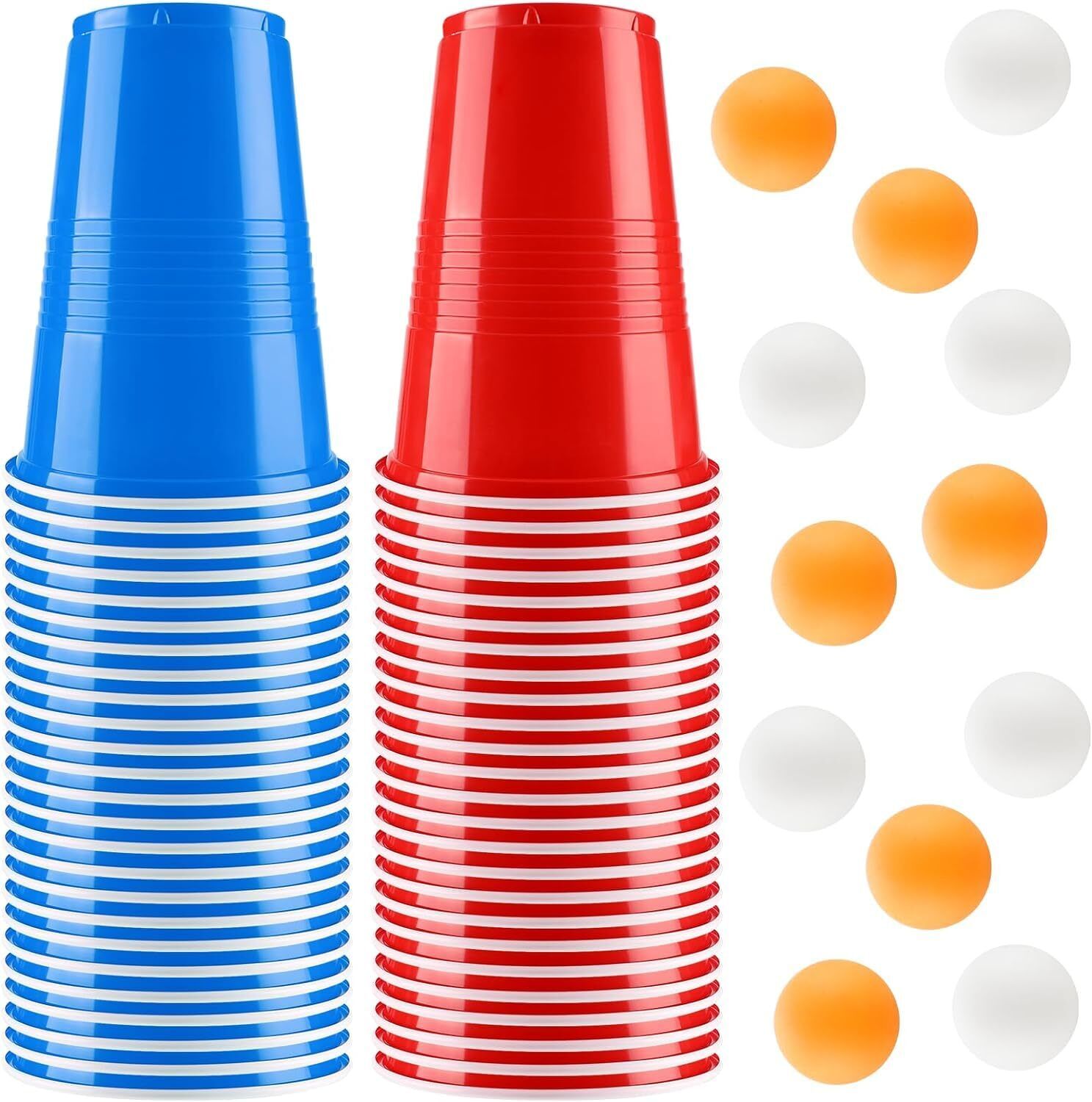 Rubessia Beer Pong Bicchieri Beer Pong e 12 Palline da Ping Pong Giochi Alcol...