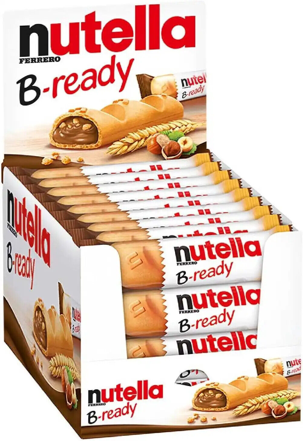 36x Nutella B-Ready Cialda di Pane Farcita con Nutella Snack da 22gr Espositore