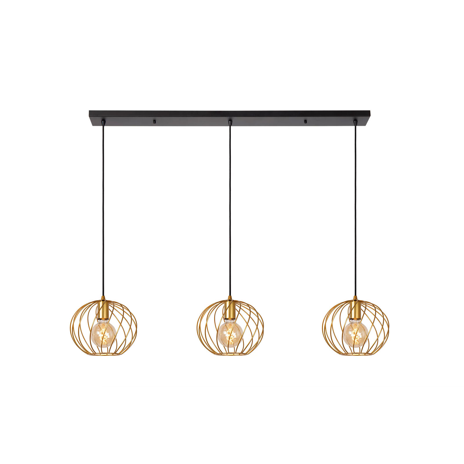 Lucide Lampada a sospensione in metallo con tre diffusori lineari dal design mod