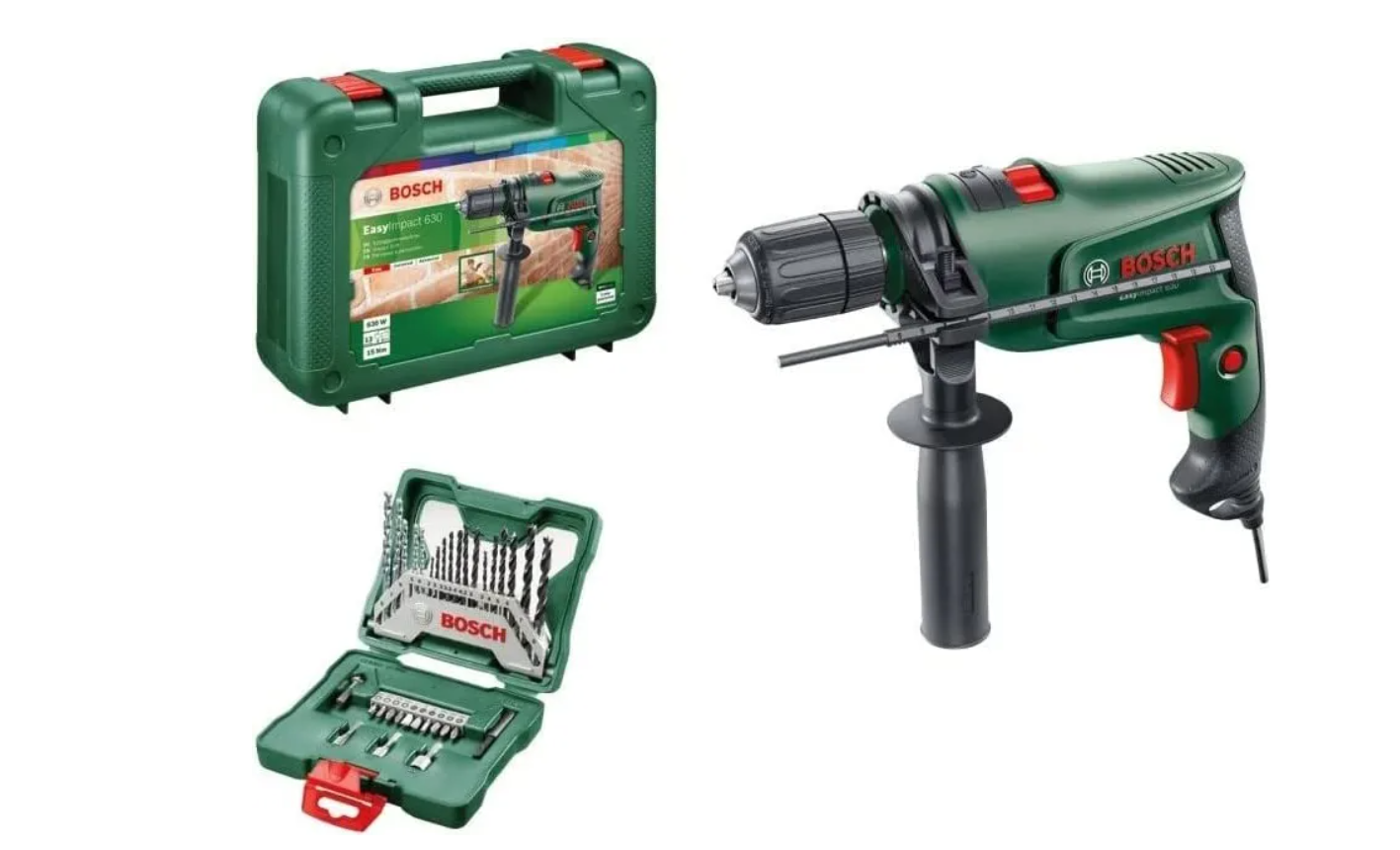BOSCH EASYIMPACT 630 TRAPANO AVVITATORE A PERCUSSIONE CON SET ACCESSORI X33
