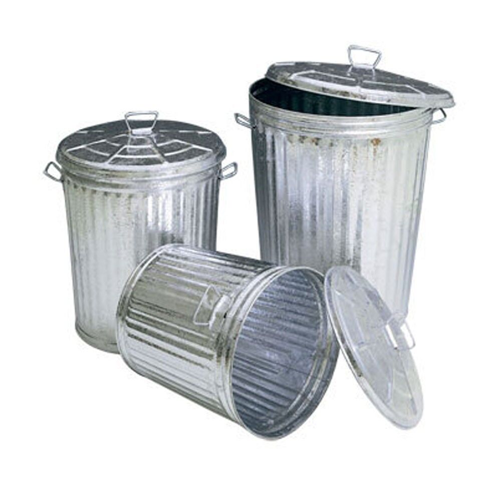 SECCHIO ZINCATO BIDONE 35 LITRI DM 36 H.40 PATTUMIERA C/COPERCHIO GIARDINO 2023