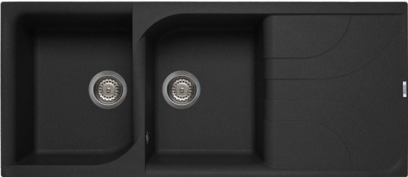Elleci EGO 500 - LGE50040 Lavello 116x50 2 Vasche + Gocciolatoio Reversibile Ner
