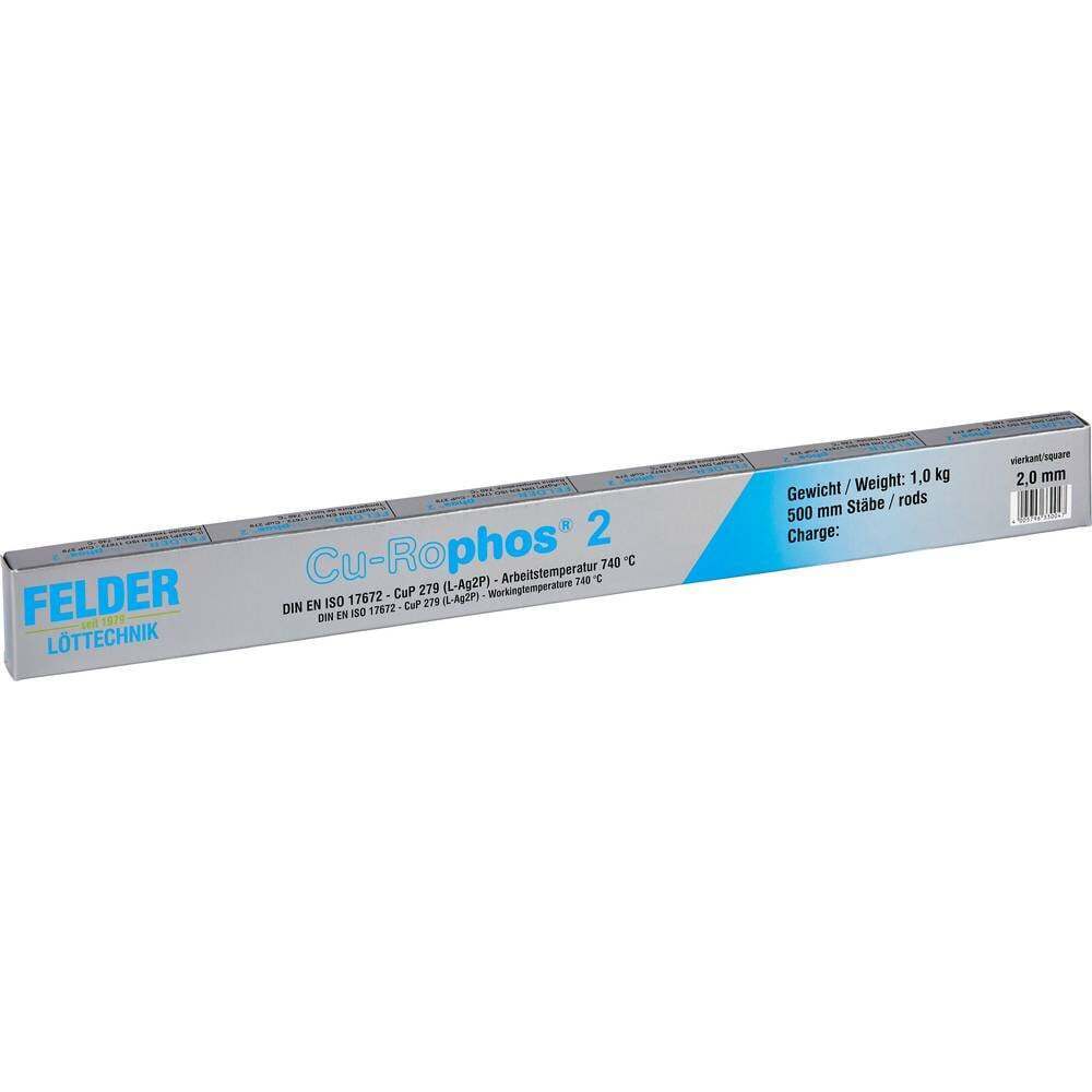 Felder Cu-Rophos 2 Stagno per saldatura Barra, senza piombo CuP 279 1 kg 2 mm
