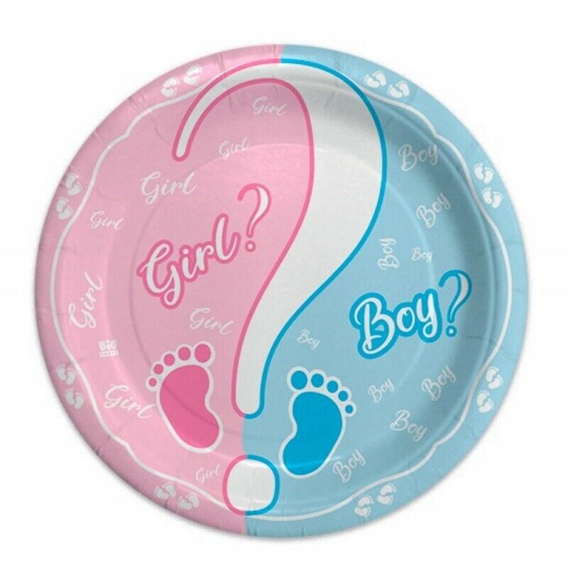 Piatti carta cm. 18 Boy or Girl? - Confezione 8 pezzi