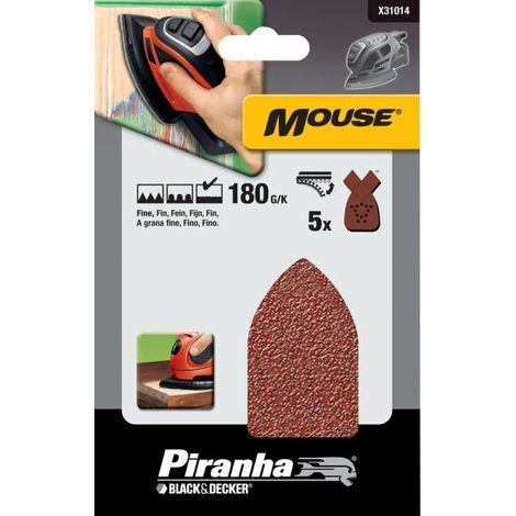 PIRANHA BLACK&DECKER 5 FOGLI VELCRO PER MOUSE G.180 X31014