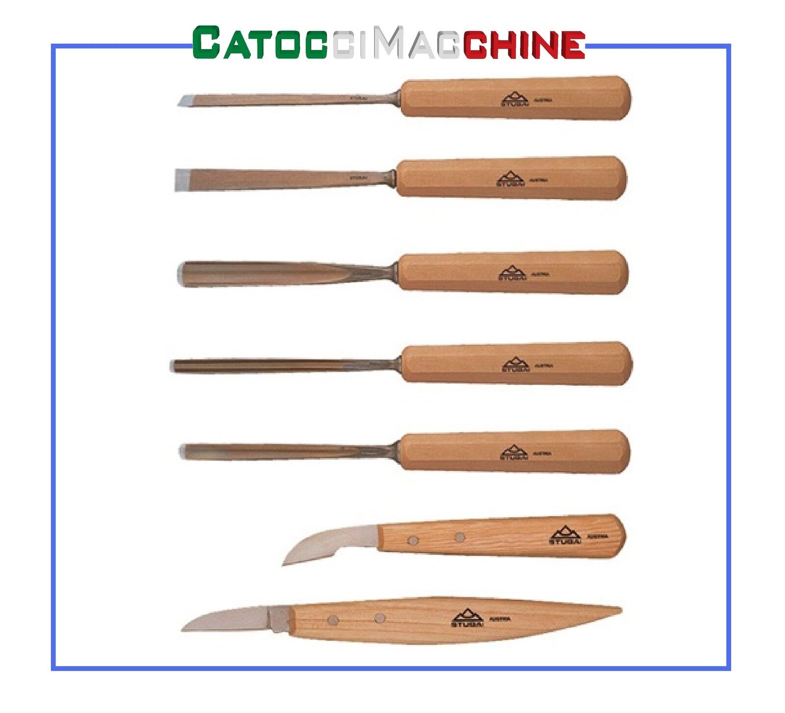 ASSORTIMENTO SGORBIE E COLTELLI 7 PZ STUBAI 5102-01 MANUALI