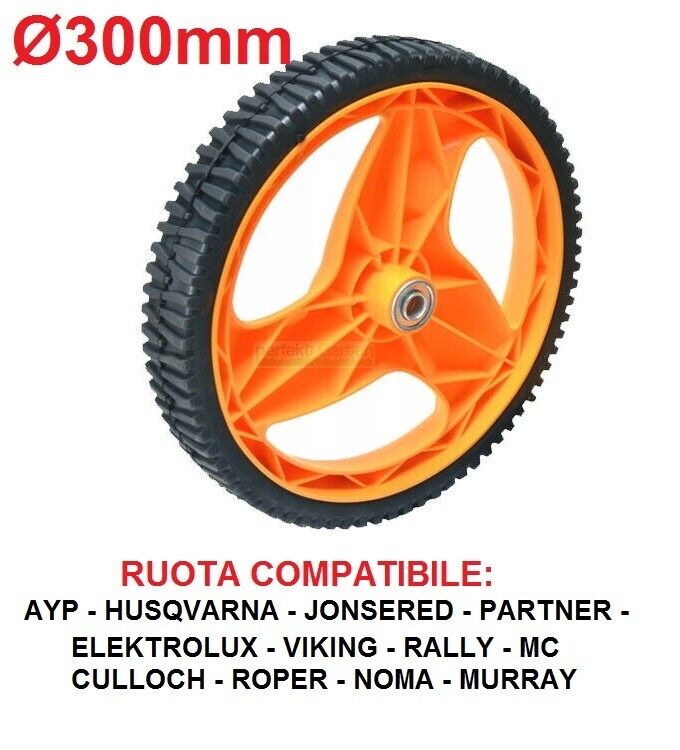 Ruota 30 cm rasaerba tosaerba Compatibile HUSQVARNA M4553 P4553 M5553 ecc.