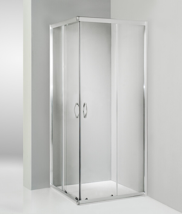 Box doccia angolare porta scorrevole 60x85 cm trasparente serie n