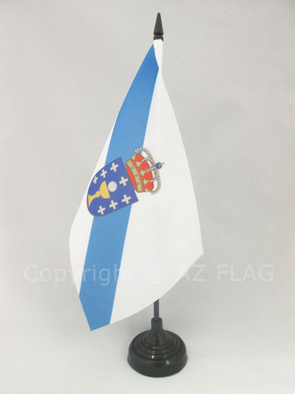 BANDIERA DA TAVOLO GALIZIA 21x14cm - PICCOLA BANDIERINA GALICIA IN SPAGNA 14 x 2