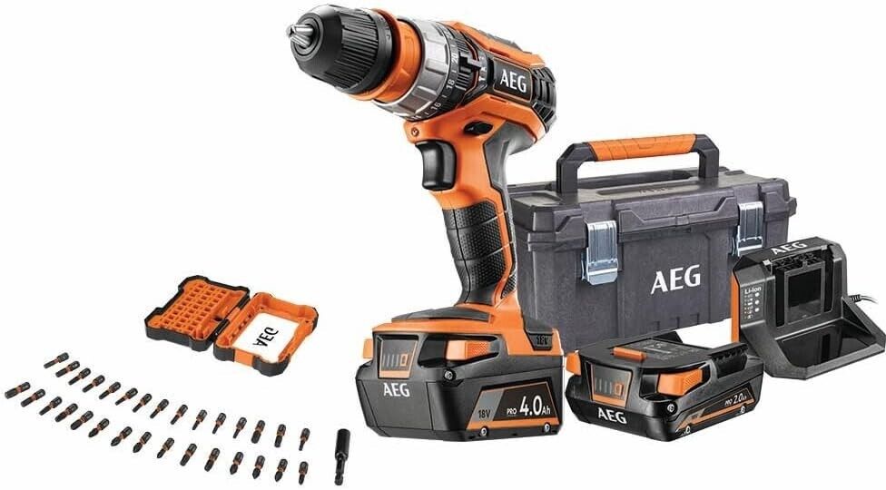 AEG BSB18C2X-X02TB TRAPANO 2 BATTERIE 2AH-4AH 18 Volt con mandrino rimovibile