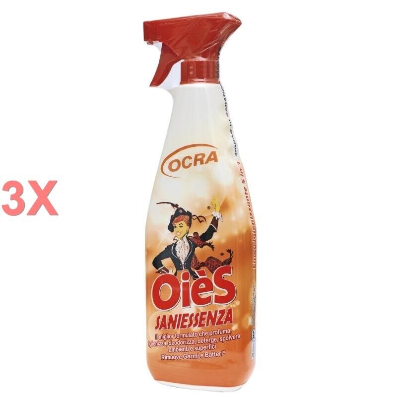 3 X OIES SANIESSENZA OCRA PROFUMA AMBIENTE TRIGGER 750 ML Profuma Igienizza
