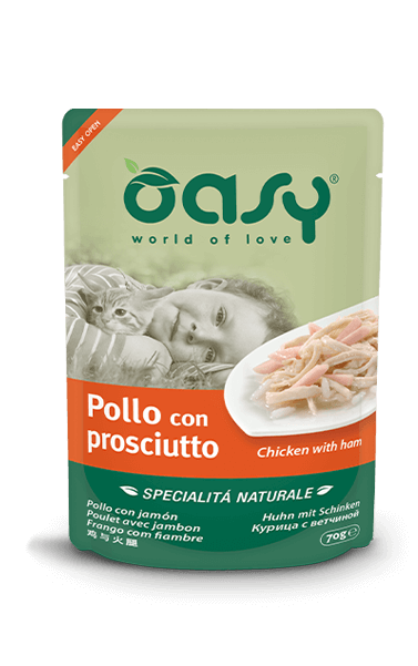 Gatto - Specialita naturale Pollo e Prosciutto 70gr OASY
