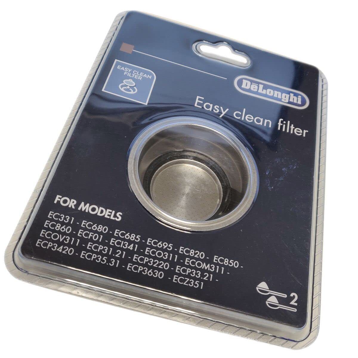 Filtro per caffettiera da 2 tazze De Longhi EC680 EC820 EC850 EC860 ECO311 EC...