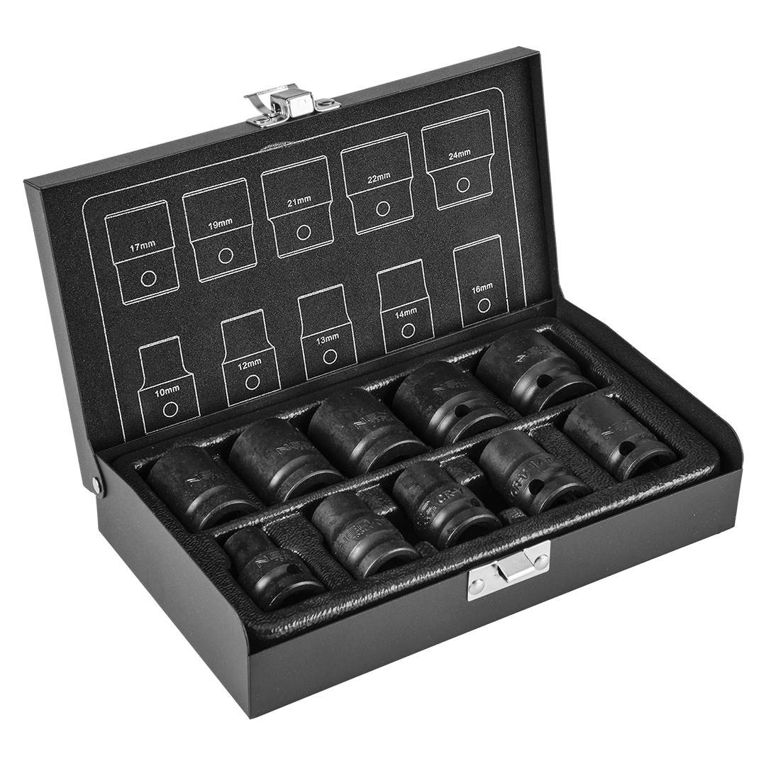 Prese a percussione da 1/2", 10-24 mm, set di 10 pezzi.