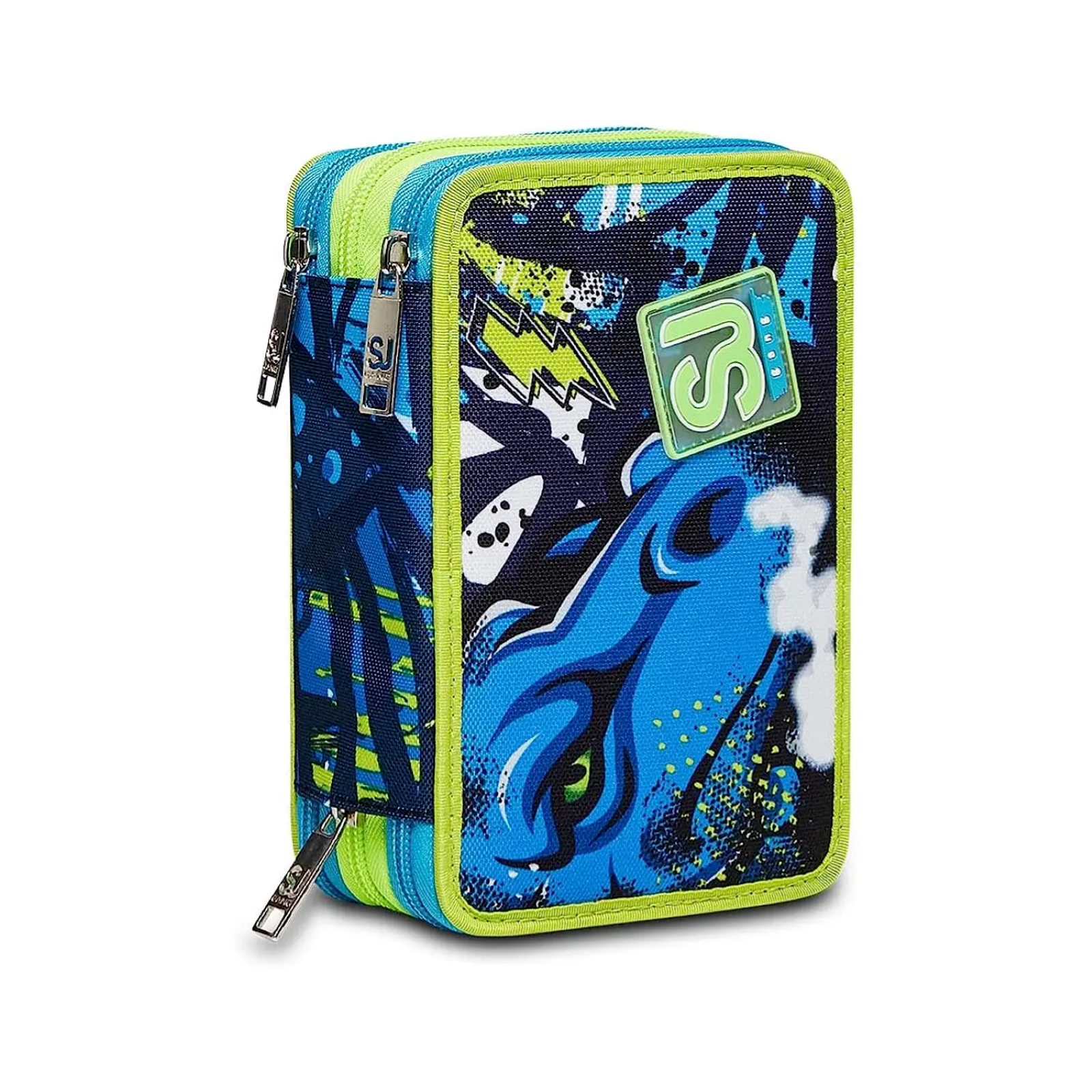 ASTUCCIO 3 ZIP SJ GANG  SEVEN SCUOLA ANIMAL BOY DRAGO
