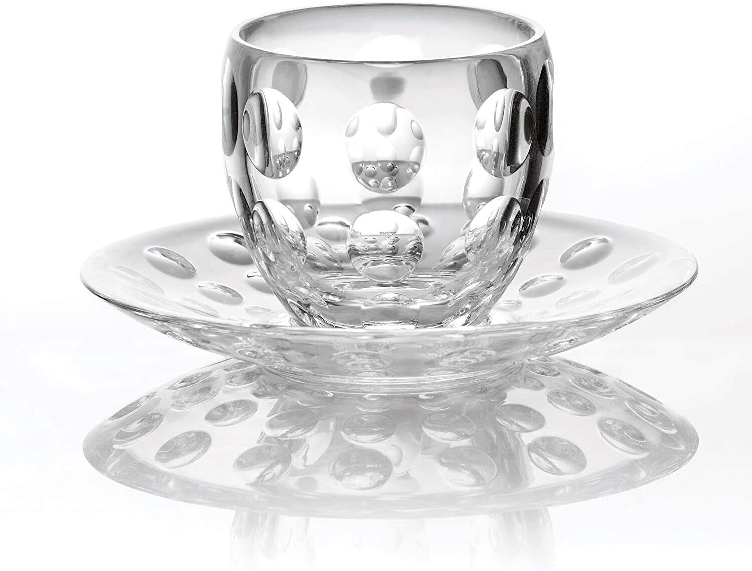 GUZZINI VENICE TAZZINA CON PIATTINO ACRILIC TRASPARENTE CAFFE' LIQUORI 110 cc