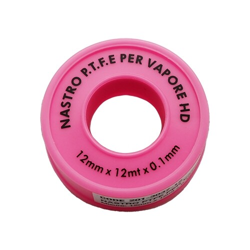 Nastro Ptfe Teflon Per Vapore Rosa - H. 19 Mm X 12 M X 0,1 Mm