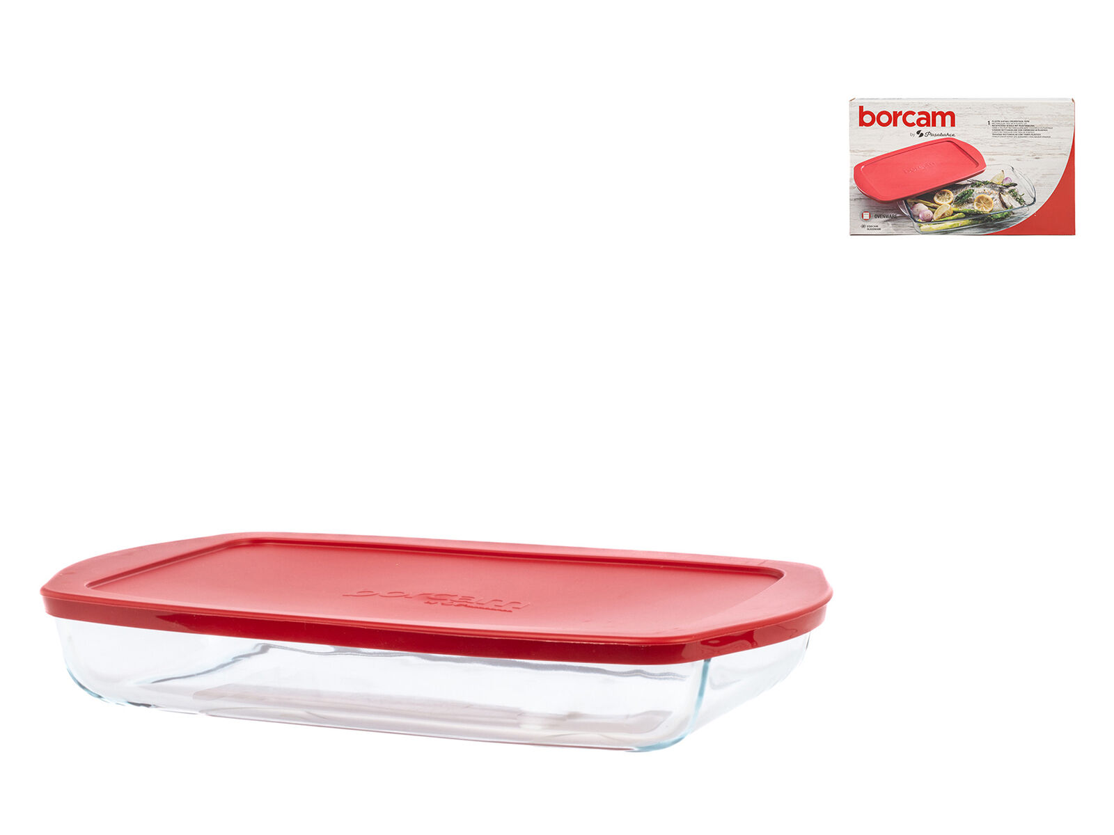 Tegame borcam in vetro resistente al calore trasparente cm 33x19