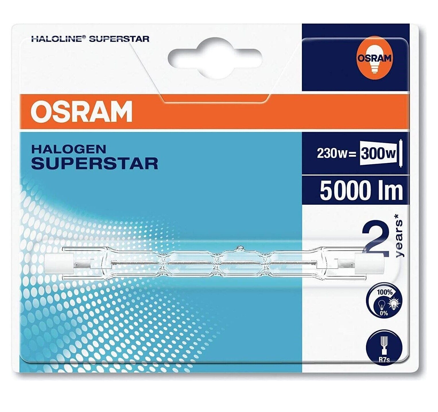 Alogena lineare 230W R7s 114mm. 64701 OSRAM 5000 LUMEN DIMMERABILE