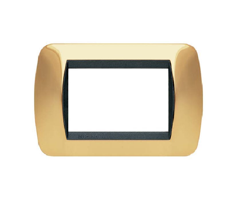 BTICINO  L4803OR  PLACCA TRE MODULI ORO