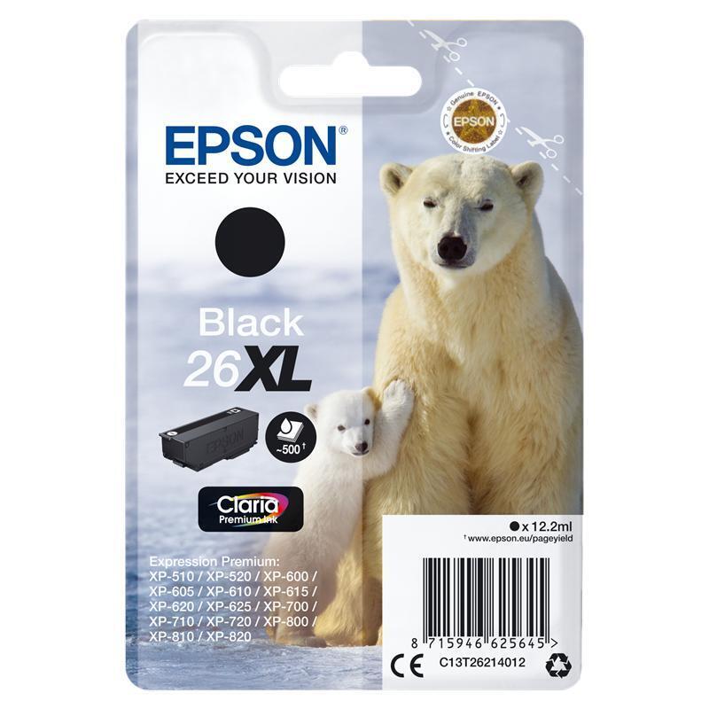 ORIGINALE EPSON T2621 NERA C13T26214012 EPSON EXPRESSION PREMIUM XP600 XP605 XP7