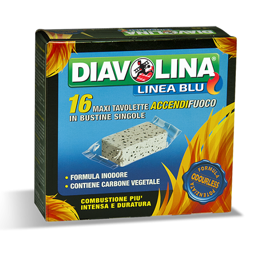 Diavolina Lignite Doppia Forza confezione da 16 Accensioni