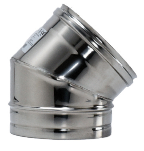 Gomito a 45Ø inox aisi 304 per stufa Ø cm.20 -