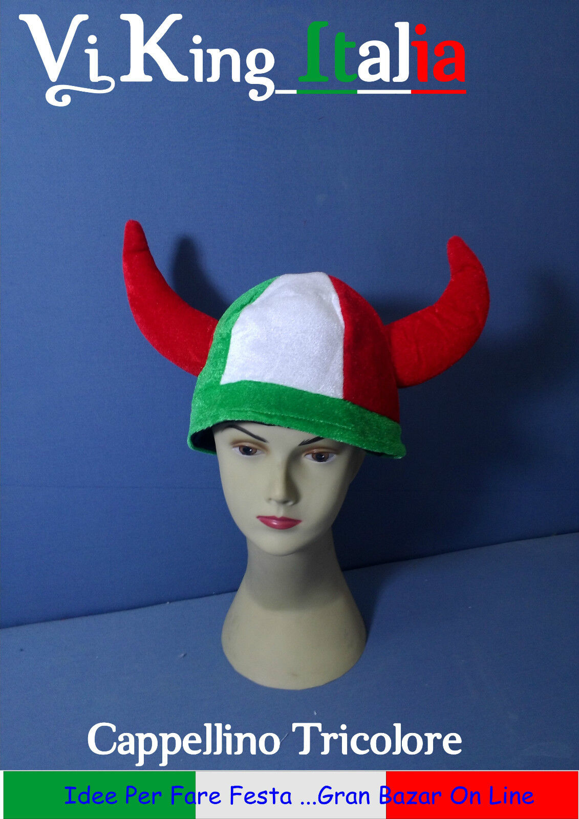 CAPPELLO ITALIA ViKing TRICOLORE Party Festa Dj