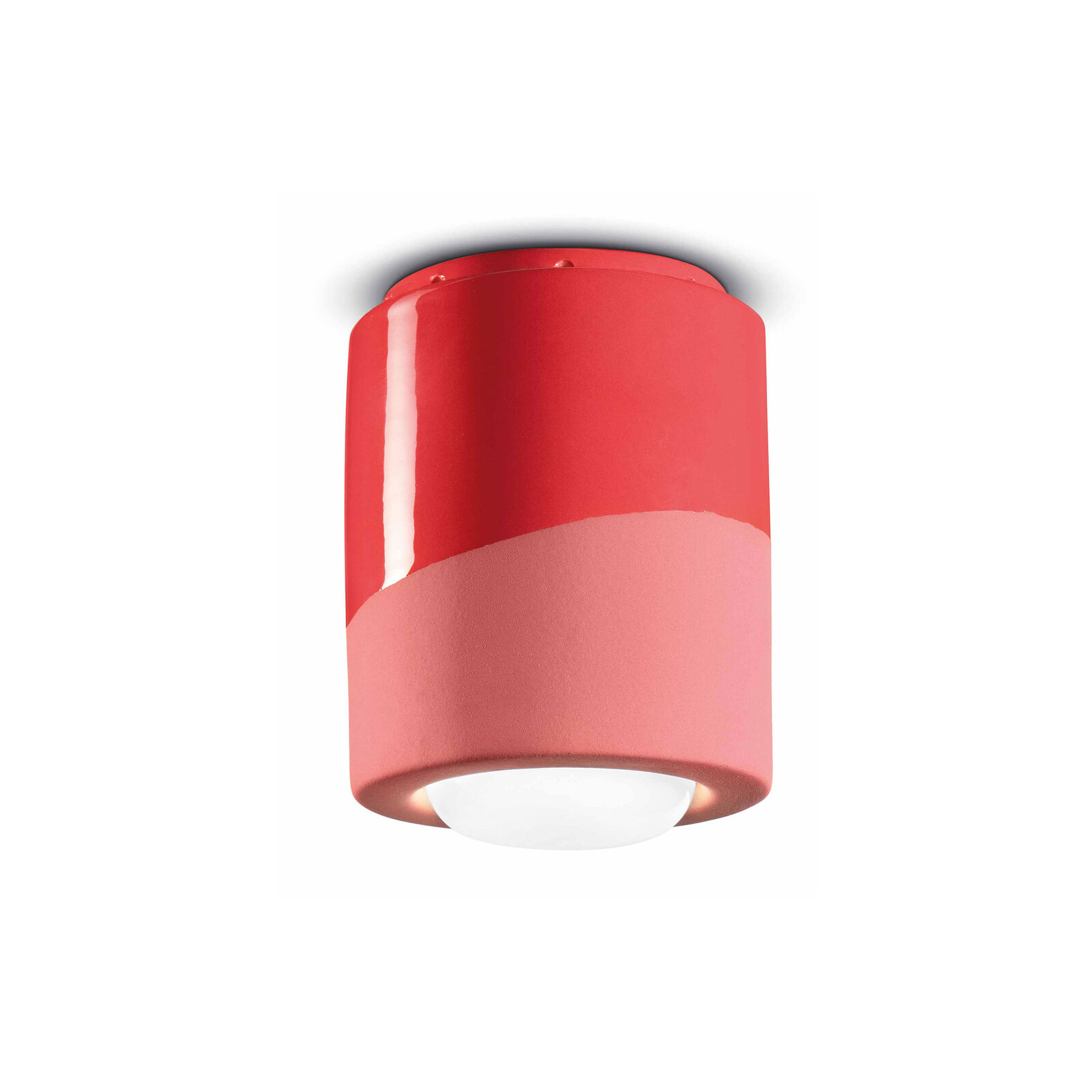 FerroLuce Faretto da soffitto grande rotondo interamente in ceramica dal design