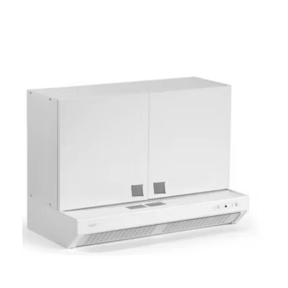 Pensile cappa cucina 60x40h cm in legno con 2 ante colore bianco larice